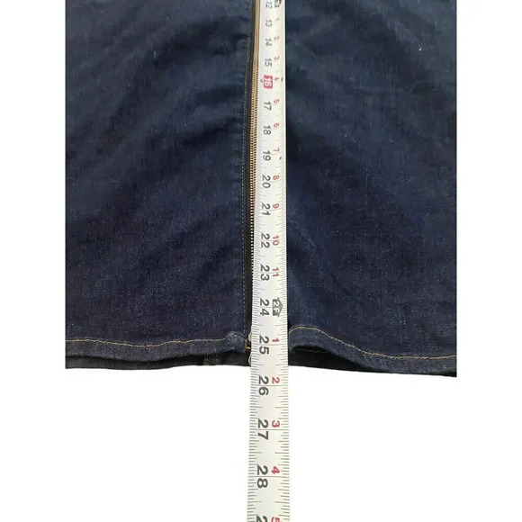 H&M & Denim Blue Knee Length Zipper Straight Stretch Front Jean Skirt Size 4 - Picture 8 of 8